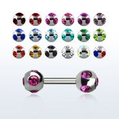 ipmjb4 plug falso acero 316l bola multi joya 4mm mayorista