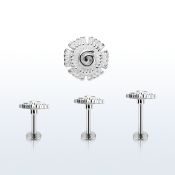 lbfw3 labret acero quirurgico flor lisa la esta plata al por mayor