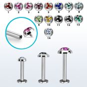 lbifrd labret acero quirurgico rosca interna multi cristal ferido triple estrella distribuidor
