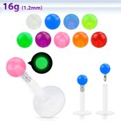 lbiglb3 labret bio flexible transparente acero 316l presion bola brilla oscuridad 3mm venta