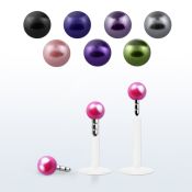 lbipr3 labret bio flexible transparente bola perla falsa 3mm presion al por mayor