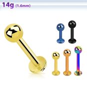 lbtb4 anodized surgical steel labret with a 4mm ball