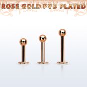 lbttb3g labret acero 316l pvd oro rosa bola 3mm distribuidor