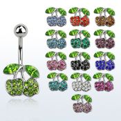 mcd355 steel belly banana w a lower crystal studded cherries