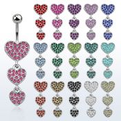 mcd528 piercing ombligo acero quirurgico corazon cristal corazones cristal 10mm distribuidor mayorista