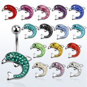 mcd539 piercing ombligo acero quirurgico delfin inferior venta