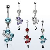 mcd587 piercing ombligo acero quirurgico bola joya bisel 8mm mariposa cristal 10mm distribuidor mayorista