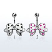 mcd594 piercing ombligo acero quirurgico lazo pintado puntos mayorista