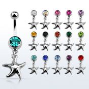 mcd727 piercing ombligo acero quirurgico bola joya bisel 8mm estrella mar lisa 10mm distribuidor mayorista