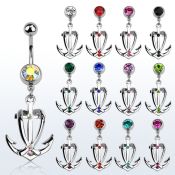 mcda2 piercing ombligo acero quirurgico bola joya bisel 8mm ancla cristal 10mm distribuidor