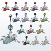 mcdang4 piercing ombligo acero quirurgico bola joya bisel 8mm angel bebe volando cristal colgado 10mm distribuidor mayorista