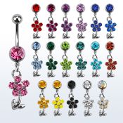 mcdfl15 316l steel belly banana with jewel ball crystal flower