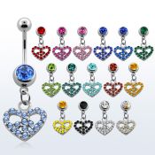 mcdhpe piercing ombligo acero quirurgico bola joya bisel 8mm corazon paz combinado colgados 10mm mayorista