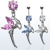 mcdz103 piercing ombligo acero quirurgico zirconia redonda 8mm hada alas zirconia 10mm distribuidor