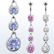 mcdz307 banana ombligo acero quirurgico zirconia redonda 8mm tres peras s zirconia redondas 10mm distribuidor mayorista