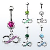 mcop617 piercing ombligo acero quirurgico bola joya bisel 8mm infinito opalos sinteticos colgado 10mm mayorista