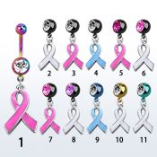 mdk501 piercing ombligo acero quirurgico pvd bola lisa 5mm bola 8mm joya lazo rosa colgado 10mm al por mayor