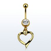 mdk666 piercing ombligo acero quirurgico pvd bola lisa 5mm bola joya 8mm corazon colgado cristal claro 10mm distribuidor