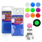 mger16 3mm glow acrylic fake ear ring w silver magnet backing