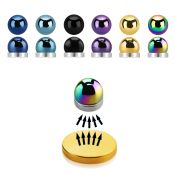 mghtb anodized 316l steel halfball magna stud w magnet backing