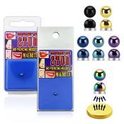mgtb4 anodized steel half ball magna stud w magnet backing
