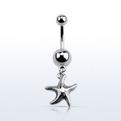 msd727 piercing ombligo acero quirurgico bolas acero liso 5 8mm estrella mar lisa al por mayor