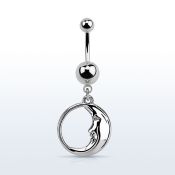 msd733 banana ombligo acero quirurgico bola acero lisa 5 8mm luna durmiente distribuidor mayorista