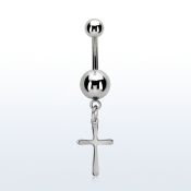 msd757 piercing ombligo acero quirurgico bola acero 5 & 8mm liso colgante liso cruz simple distribuidor