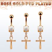 msd769 al por mayor piercing ombligo acero quirurgico bola acero 5 & 8mm liso colgante cruz ankh plata distribuidor mayorista