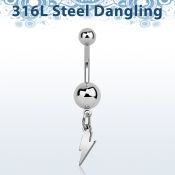 msdlit piercing ombligo acero quirurgico bola acero 5 & 8mm liso colgante acero liso rayo distribuidor mayorista