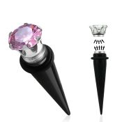 mvtpz6 black acrylic magnetic fake taper w o rings prong cz