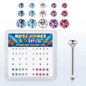 nbbxmm2 caja piercing nariz hueso plata esterlina 0 6mm cristal redondo 1.4 1.5 2mm distribuidor