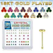 nbtrmg 18k gold plated silver nose bones color triangle