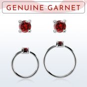 nhge2 aro continuo nariz plata 925 con genuina 2mm granate engastada distribuidor mayorista