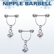 npdl24 banana pezon acero quirurgico bolas 5mm conectadas cisne redonda zirconia distribuidor