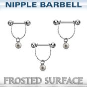 npdl27 banana pezon acero quirurgico bolas 5mm conectadas superficie efecto esmerilado 6mm venta