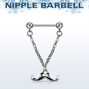 npdl37 barbell pezon acero quirurgico bolas 5mm conectadas traves colgante bigote feliz distribuidor mayorista
