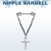 npdl50 barbell pezon acero quirurgico bolas 5mm conectadas traves colgante cruz ankh plata distribuidor