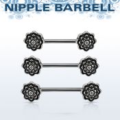npsh22 barbell pezon acero quirurgico rosas negras distribuidor