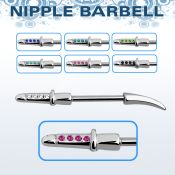 npsh6 barbell pezon acero quirurgico espada cristal mango mayorista