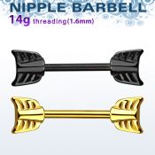 nptsh7 barbell pezon acero quirurgico pvd final flecha acero venta
