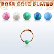 ns02rso aro nariz continuo plata 925 oro rosa 18 kts 0 6mm bola opalo 3mm 10mm venta