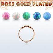 ns03rso aro nariz continuo plata 925 oro rosa 18 kts 0 6mm bola opalo 3mm 12mm distribuidor