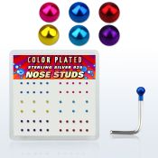 nsmtbx1 caja display piercing nariz l plata esterlina 925 0 6mm bola 1mm distribuidor