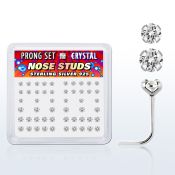 nspbmc caja display piercing nariz l plata esterlina 925 0 6mm cristal redondo mayorista