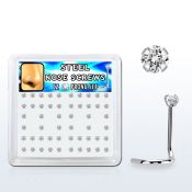 nswz2xc caja 52 piercing nariz l acero quirurgico zirconia redonda 2mm al por mayor
