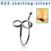 nvcl10 piercing nariz clip plata esterlina infity symbol shaoed al por mayor
