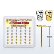 nympa36 caja display 36 piercing nariz doblar tu mismo plata 925 0 6mm pina plata lisa oro 18 kts al por mayor