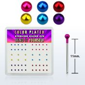 nymtbx1 caja display piercing nariz doblar tu mismo plata esterlina 925 0 6mm bola 1mm mayorista