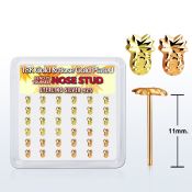 nymxpa36 caja display 36 piercing nariz doblar tu mismo plata 925 0 6mm pina plata lisa oro rosa 18 kts mayorista